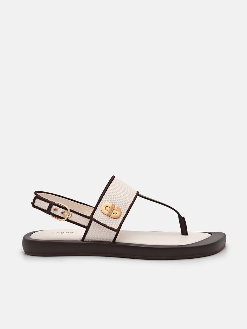 Pedro Brie Thong Sandals Women Flats Beige | Q9Q-1908