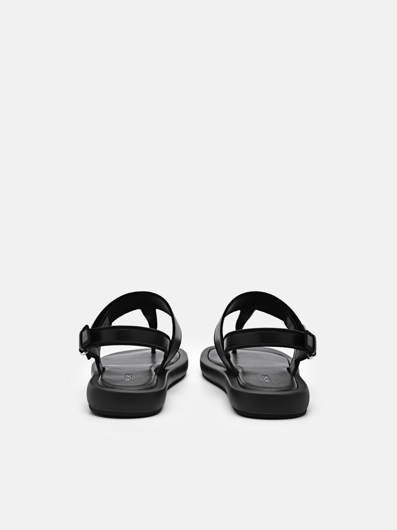 Pedro Brie Thong Sandals Women Flats Black | Q9Q-1909