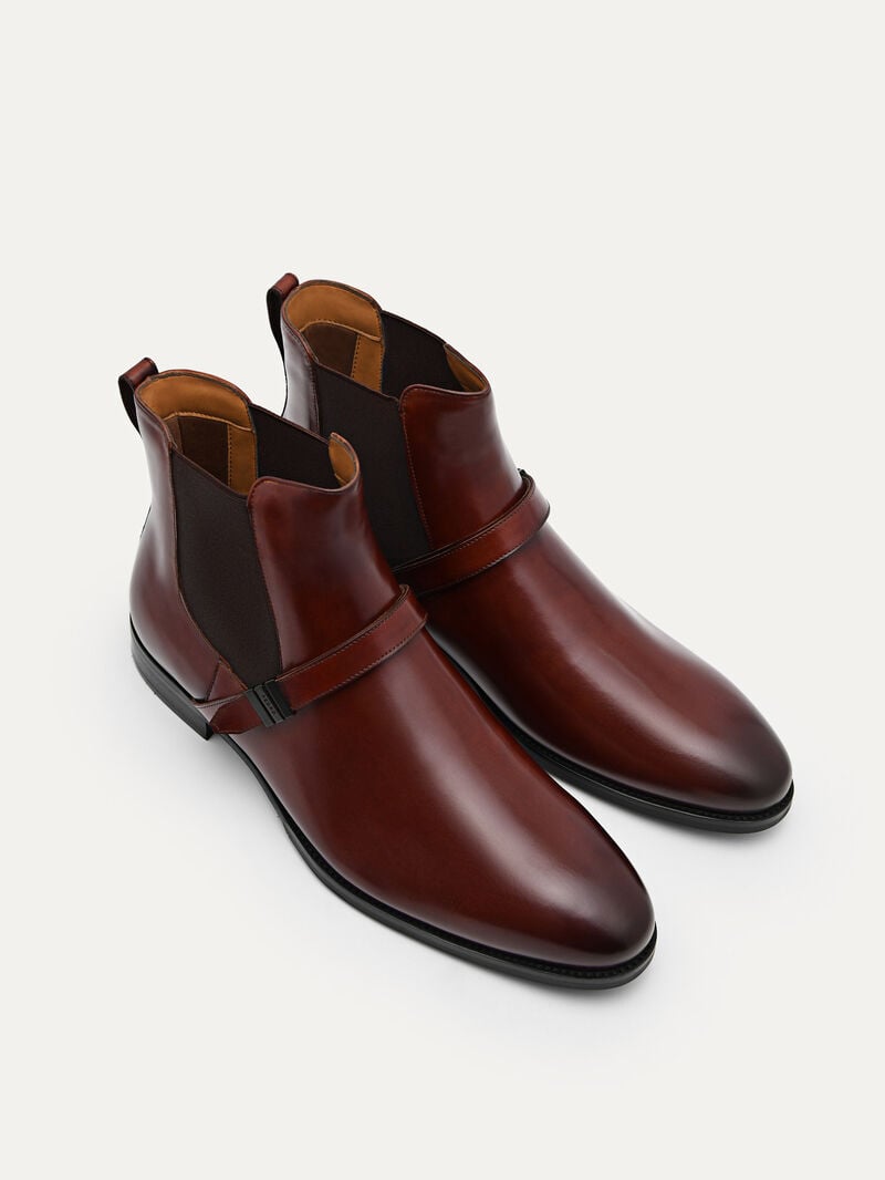 Pedro Brooklyn Leather Strapped Boots Men Boots Cognac | Q9Q-1906