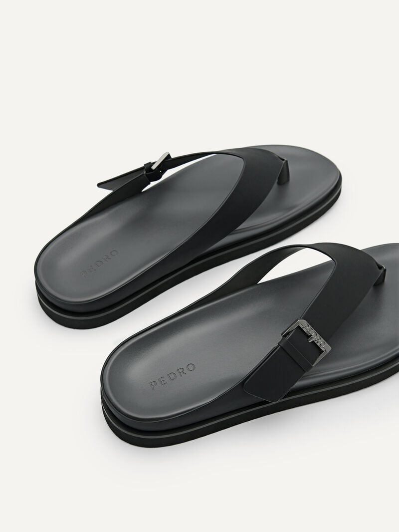 Pedro Buckle Thong Men Sandals Black | Q9Q-1901