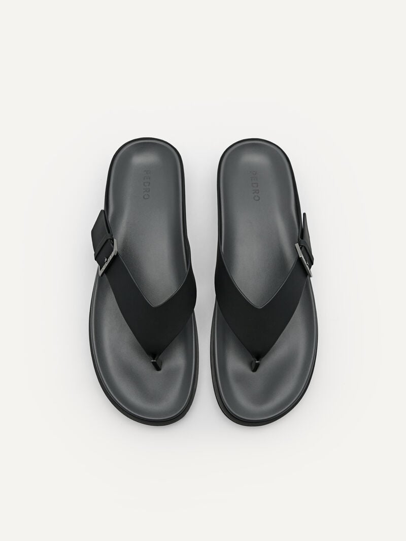 Pedro Buckle Thong Men Sandals Black | Q9Q-1901
