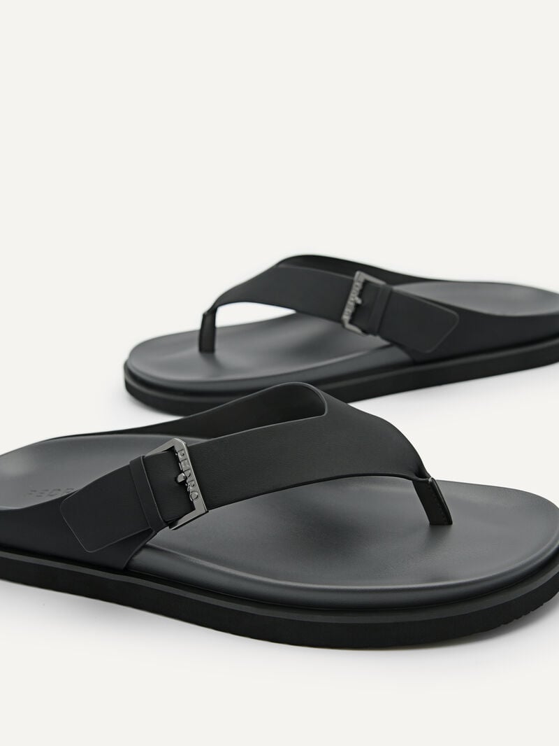 Pedro Buckle Thong Men Sandals Black | Q9Q-1901