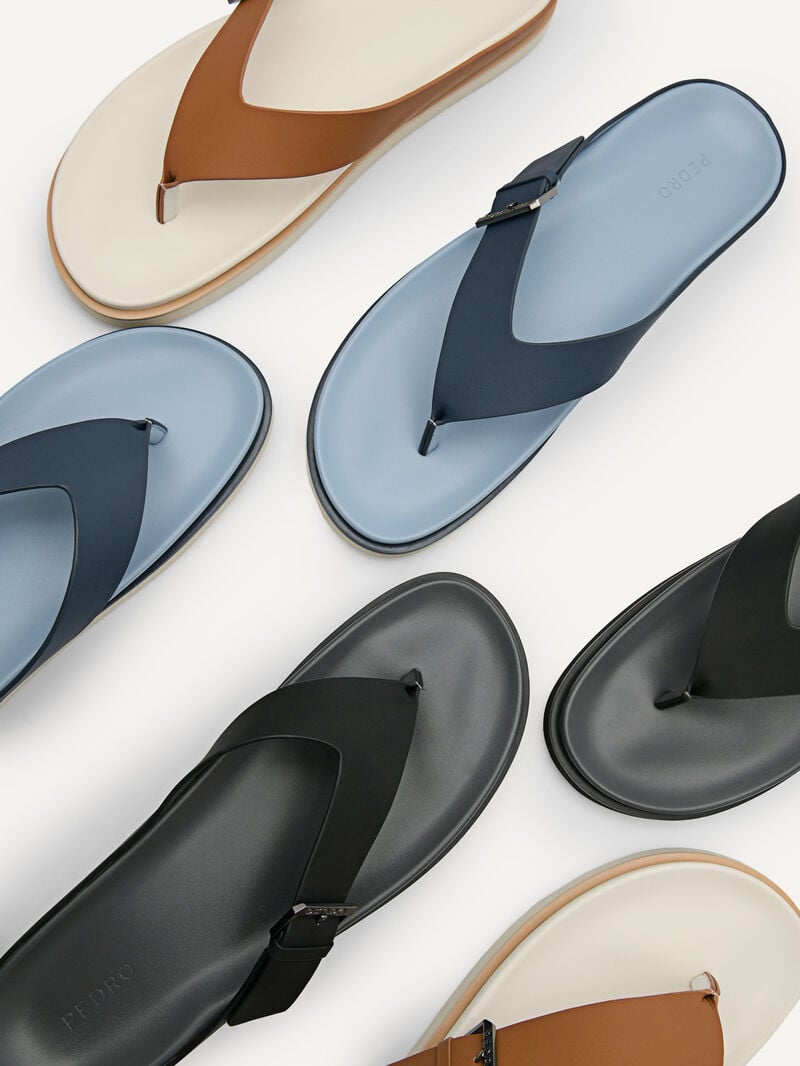 Pedro Buckle Thong Men Sandals Black | Q9Q-1901