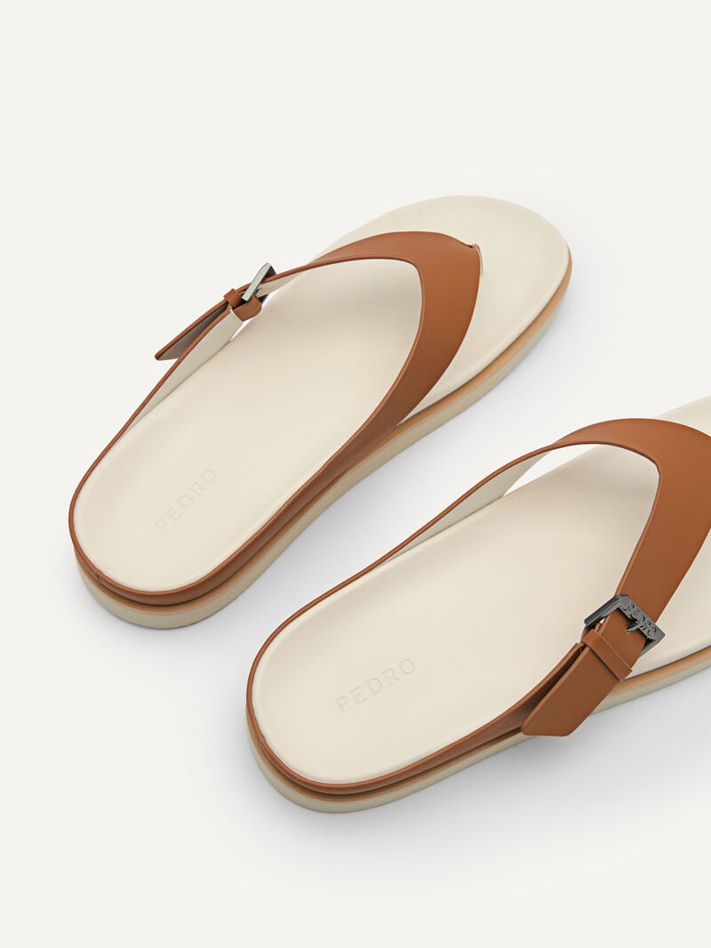 Pedro Buckle Thong Men Sandals Cognac | Q9Q-1902