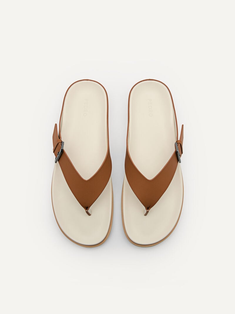 Pedro Buckle Thong Men Sandals Cognac | Q9Q-1902