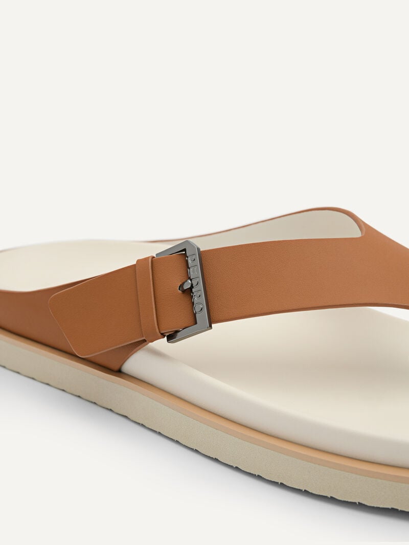 Pedro Buckle Thong Men Sandals Cognac | Q9Q-1902