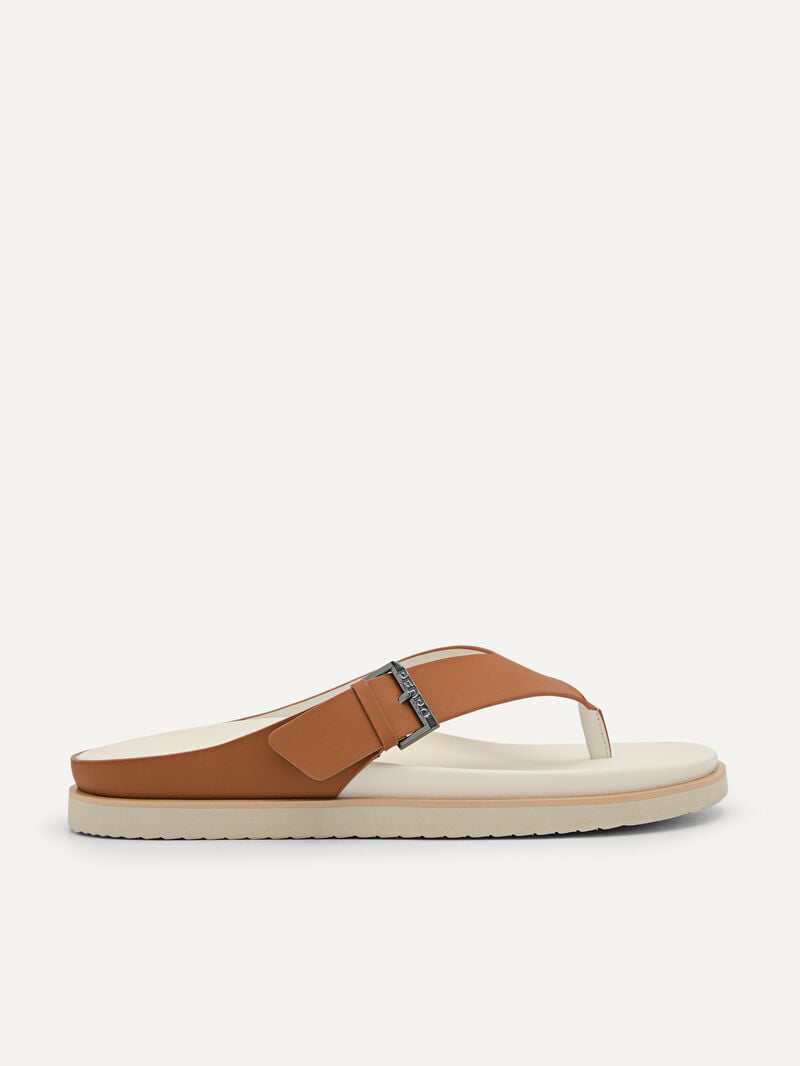 Pedro Buckle Thong Men Sandals Cognac | Q9Q-1902