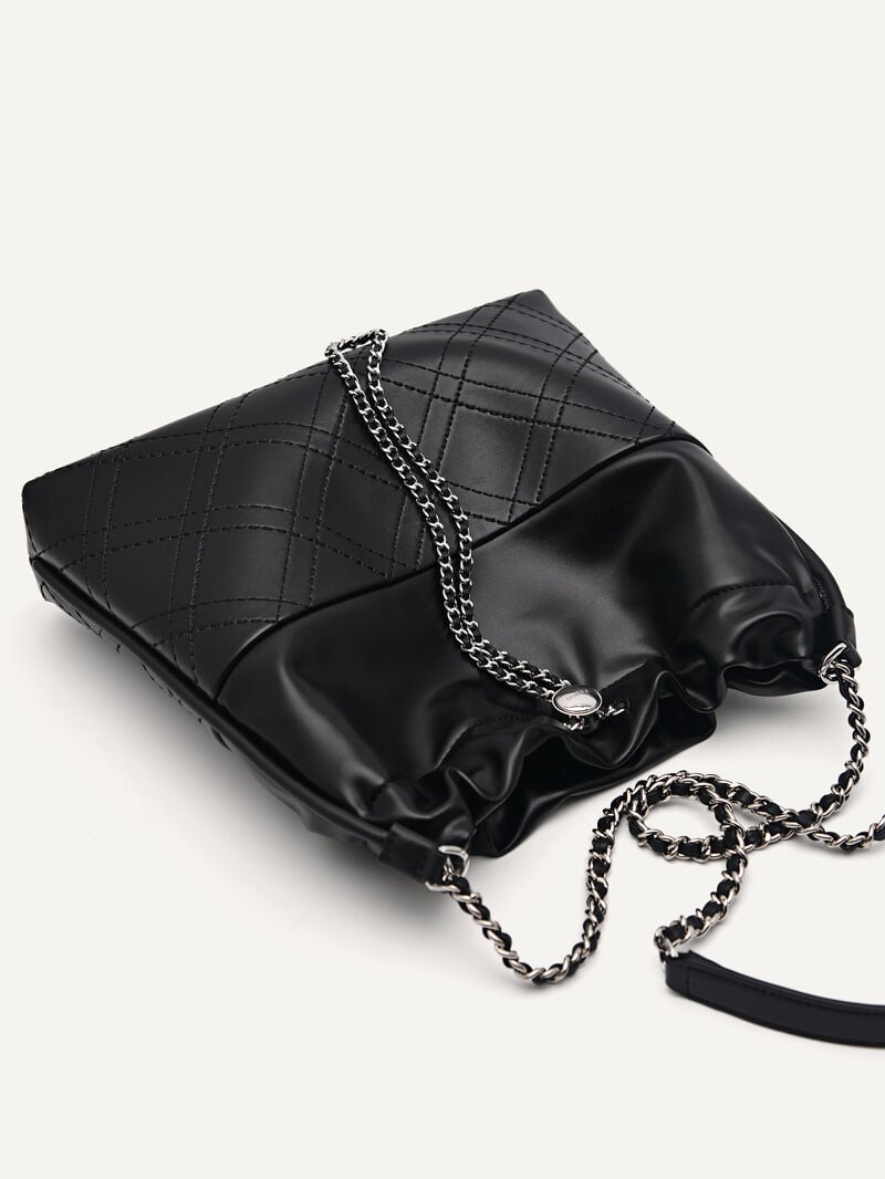 Pedro Cala Quilted Drawstring Bags Women Totes Black | Q9Q-1286