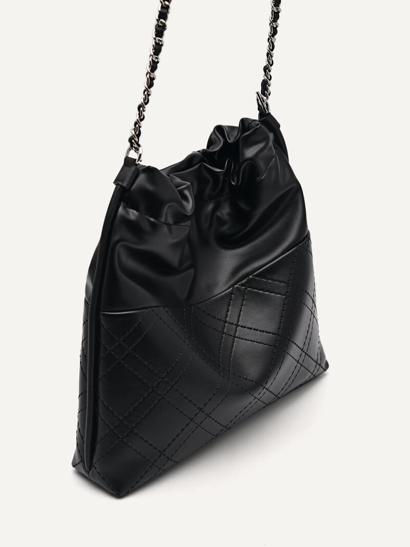 Pedro Cala Quilted Drawstring Bags Women Totes Black | Q9Q-1286