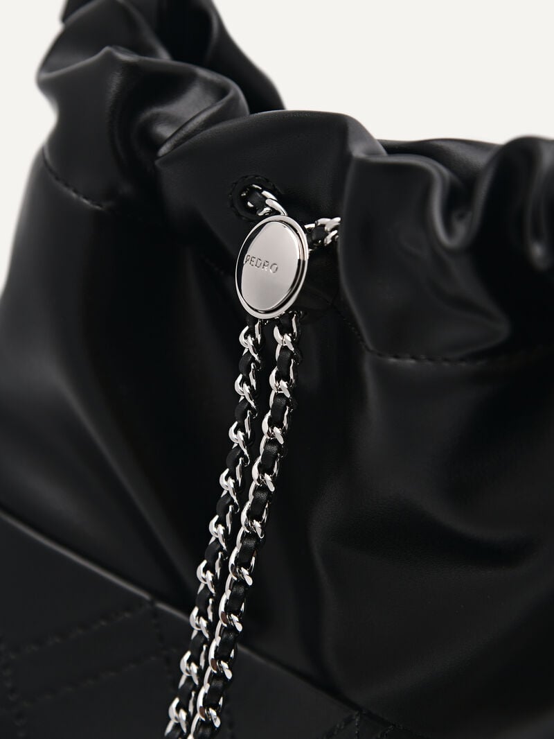 Pedro Cala Quilted Drawstring Bags Women Totes Black | Q9Q-1286