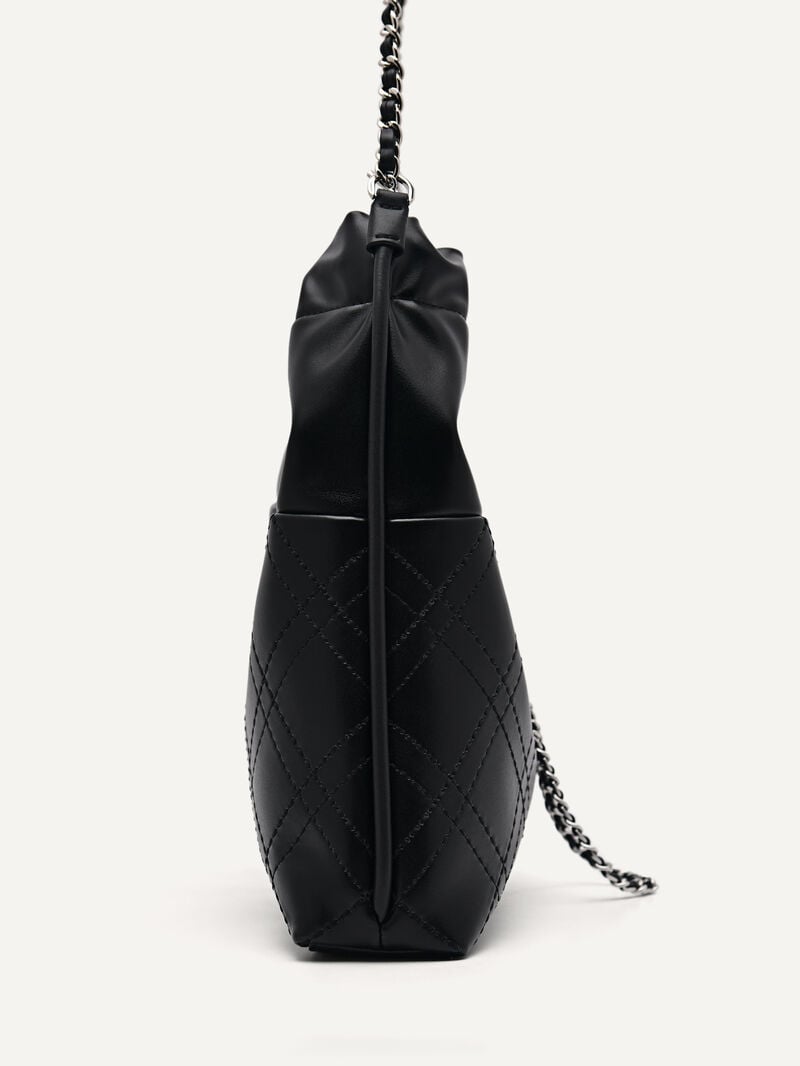 Pedro Cala Quilted Drawstring Bags Women Totes Black | Q9Q-1286
