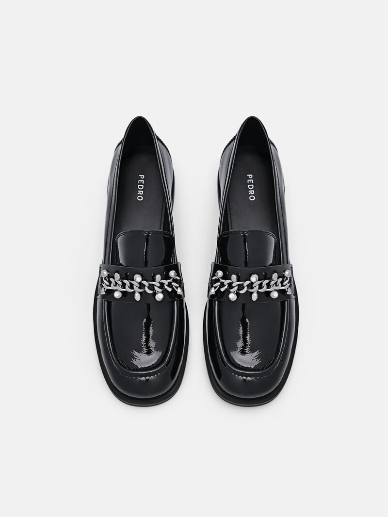 Pedro Cami Leather Loafers Women Flats Black | Q9Q-1899