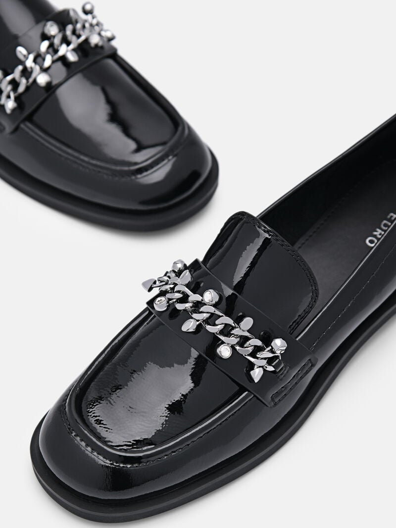 Pedro Cami Leather Loafers Women Flats Black | Q9Q-1899