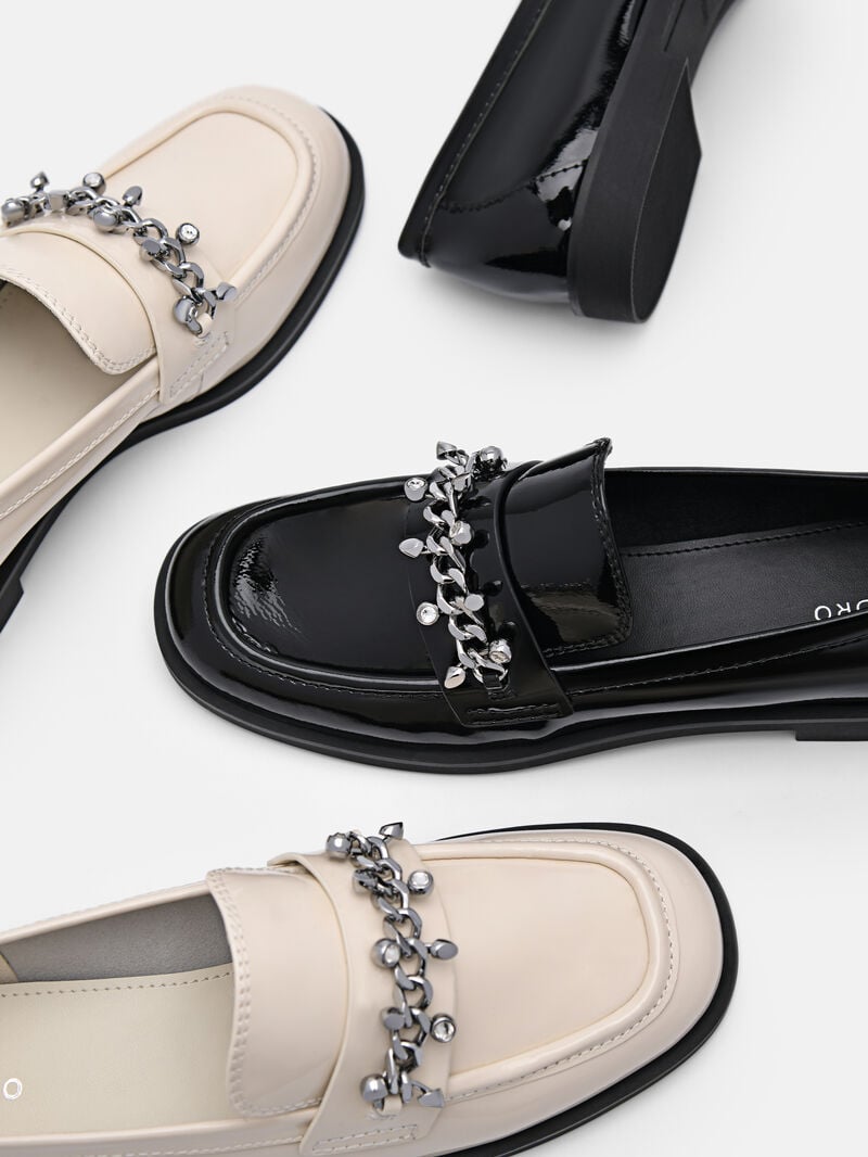 Pedro Cami Leather Loafers Women Flats Black | Q9Q-1899