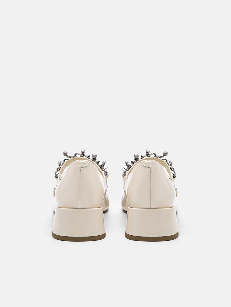 Pedro Cami Leather Mary Janes Women Low Heels Beige | Q9Q-1490
