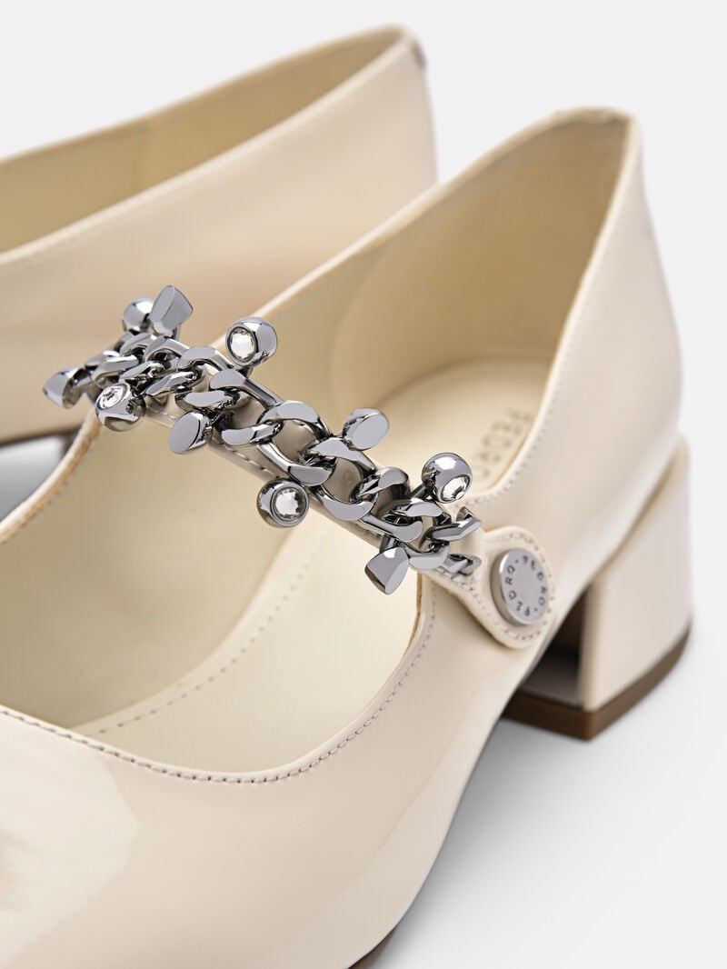 Pedro Cami Leather Mary Janes Women Low Heels Beige | Q9Q-1490