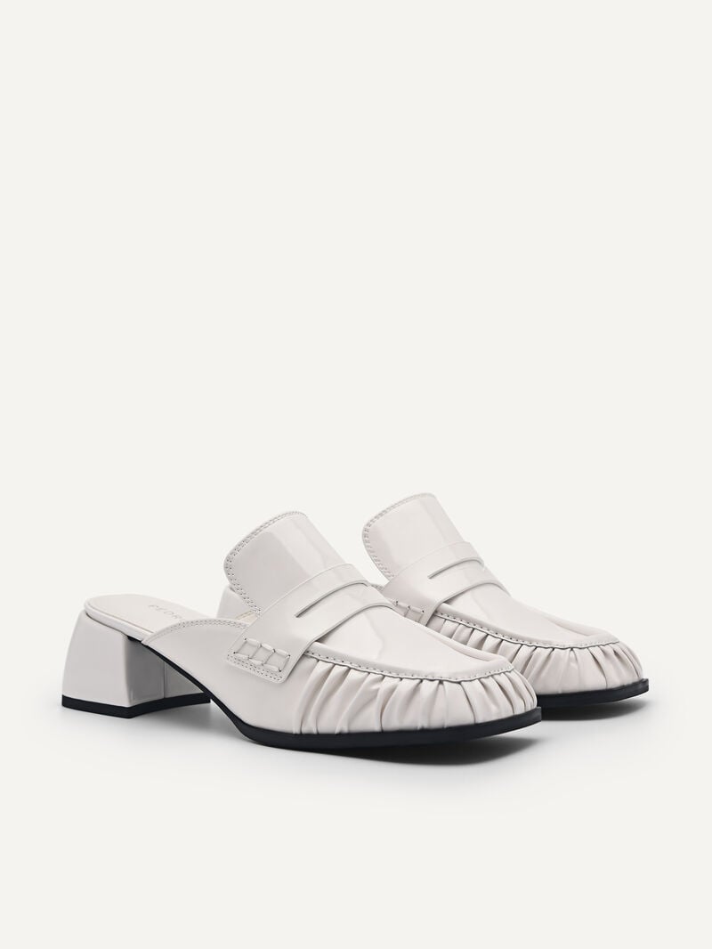Pedro Carmen Leather Women Mules White | Q9Q-1489