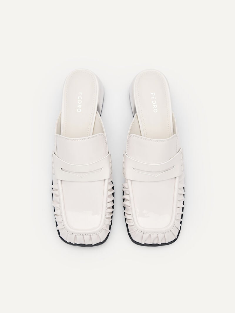 Pedro Carmen Leather Women Mules White | Q9Q-1489