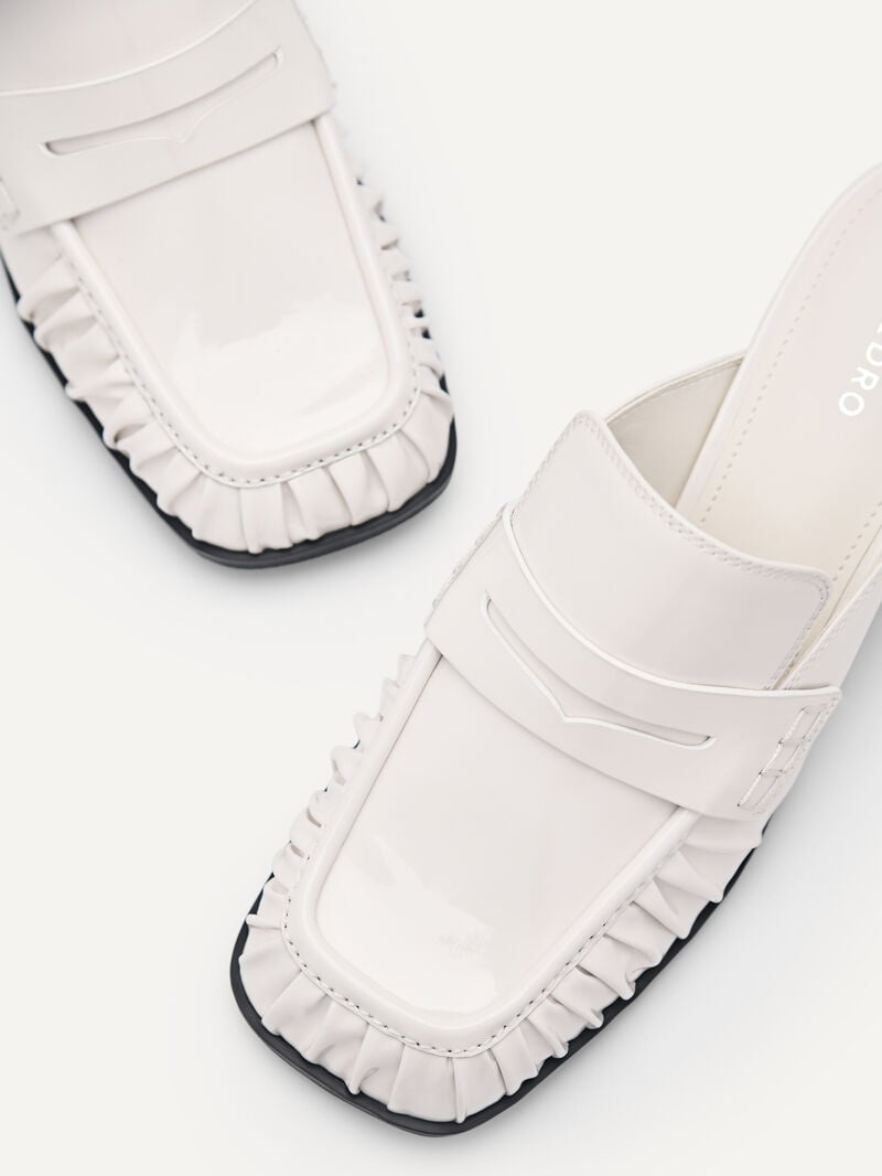 Pedro Carmen Leather Women Mules White | Q9Q-1489