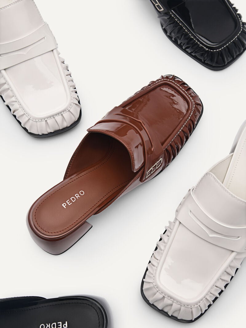 Pedro Carmen Leather Women Mules White | Q9Q-1489