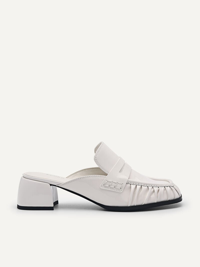 Pedro Carmen Leather Women Mules White | Q9Q-1489