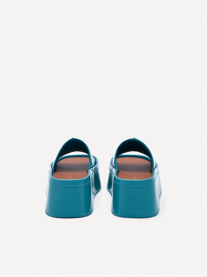 Pedro Carmen Platform Sandals Women Wedges Turquoise | Q9Q-1896
