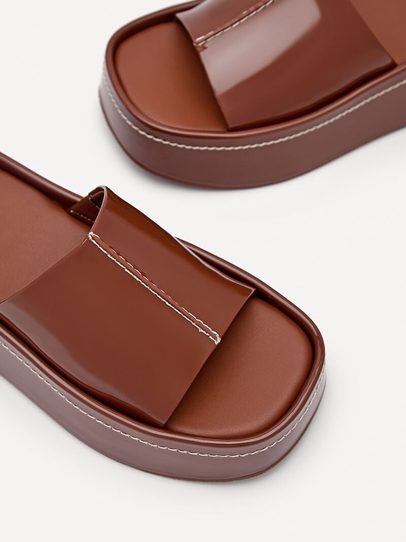 Pedro Carmen Platform Sandals Women Wedges Brown | Q9Q-1895