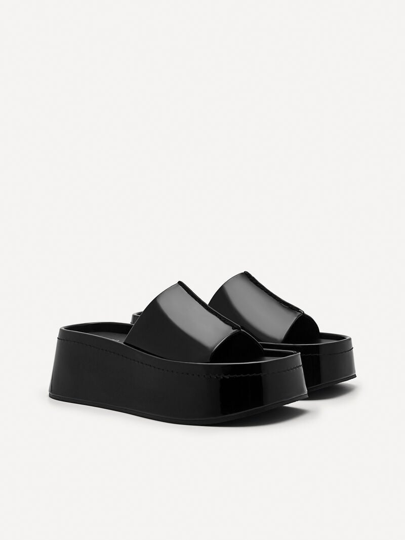 Pedro Carmen Platform Sandals Women Wedges Black | Q9Q-1894