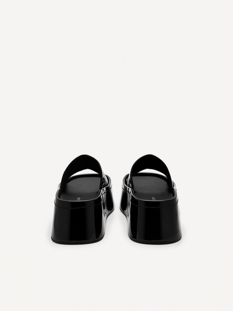 Pedro Carmen Platform Sandals Women Wedges Black | Q9Q-1894