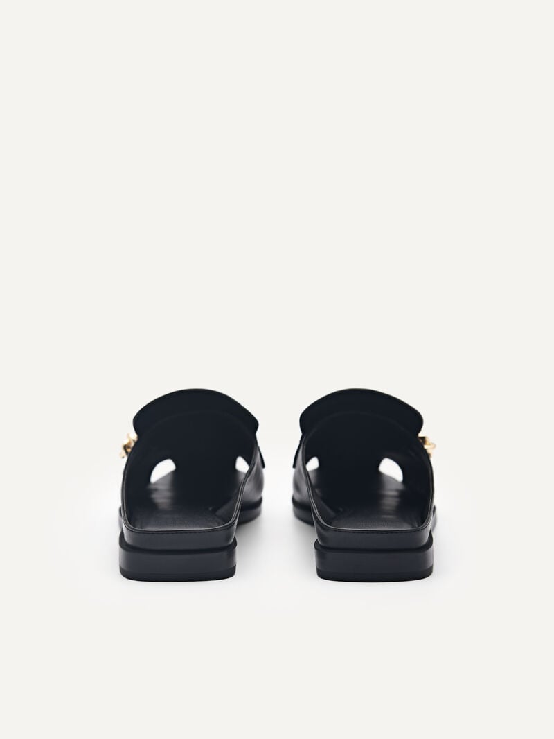 Pedro Carolyn Penny Mules Women Flats Black | Q9Q-2107