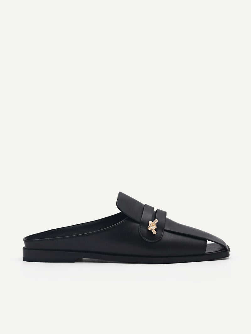 Pedro Carolyn Penny Mules Women Flats Black | Q9Q-2107