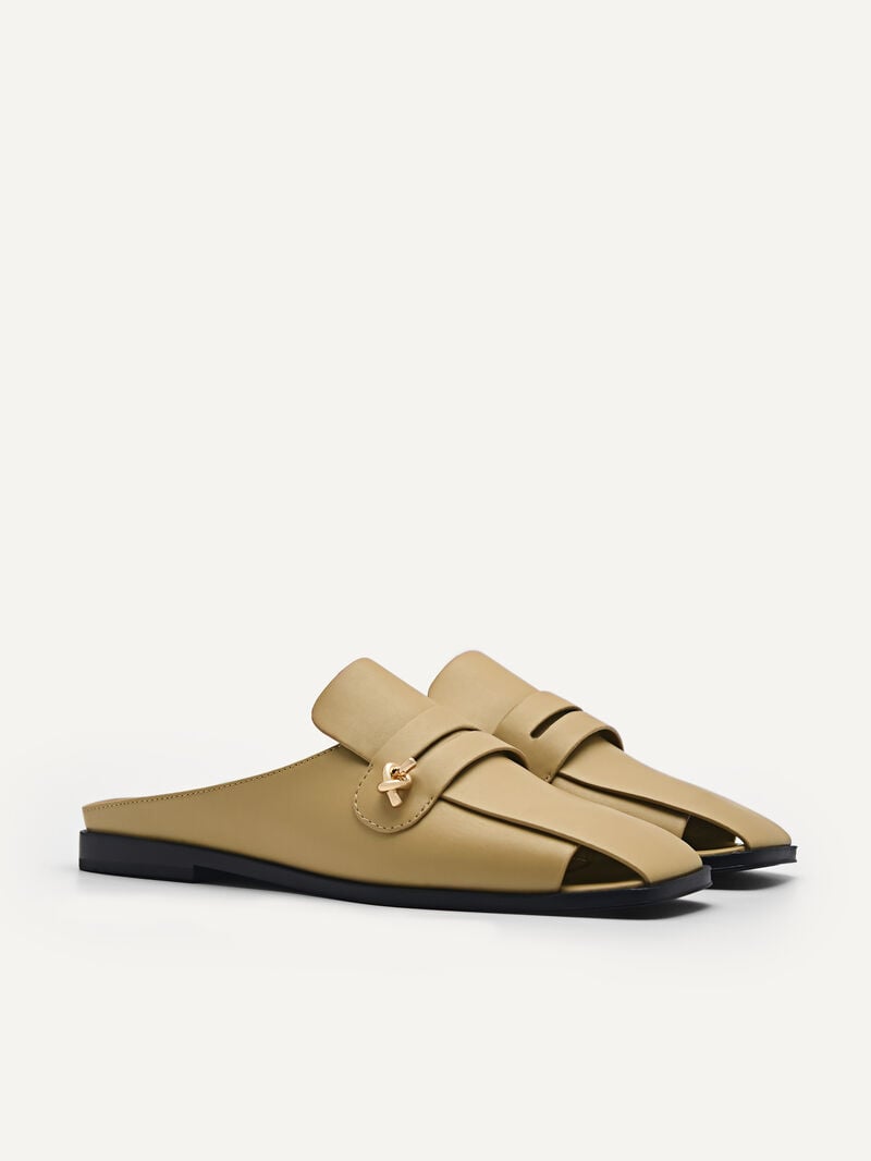 Pedro Carolyn Penny Mules Women Flats Sand | Q9Q-2108