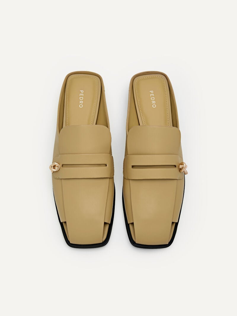 Pedro Carolyn Penny Mules Women Flats Sand | Q9Q-2108