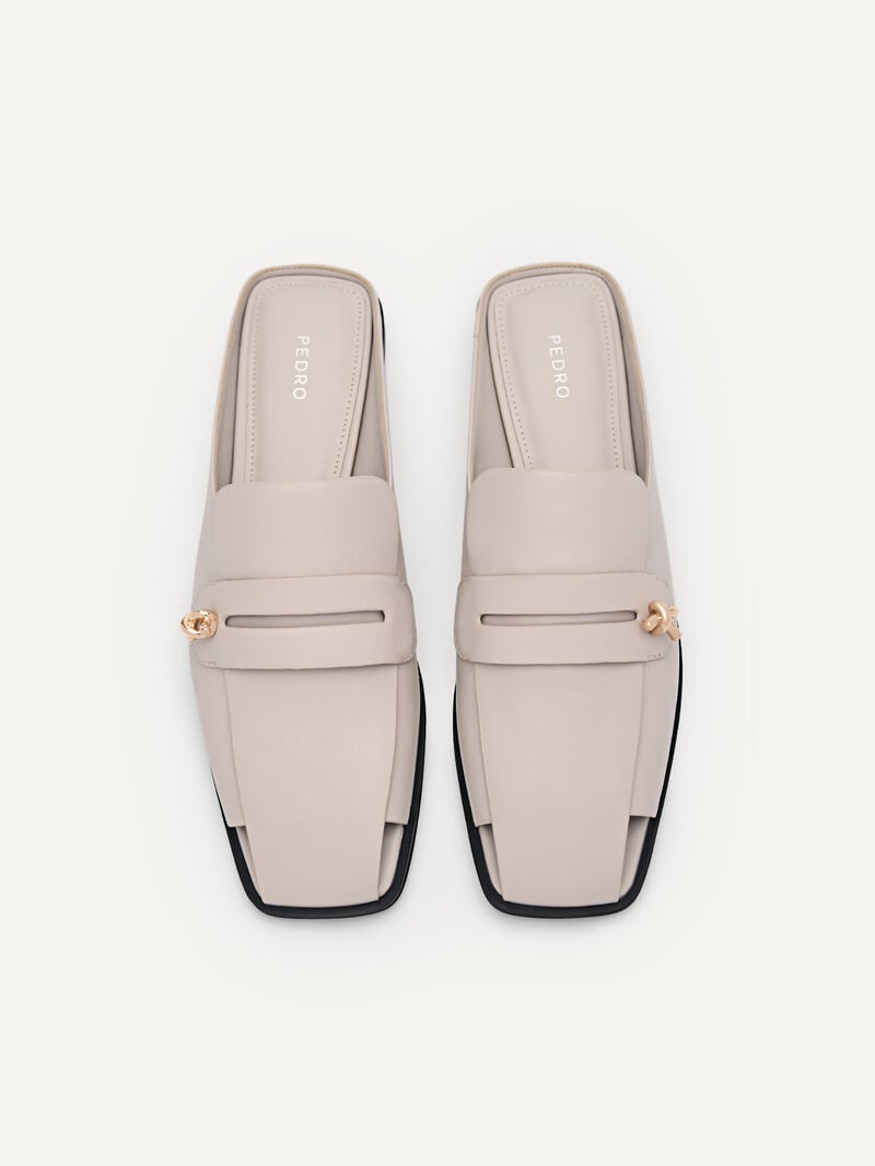 Pedro Carolyn Penny Mules Women Flats Taupe | Q9Q-2109
