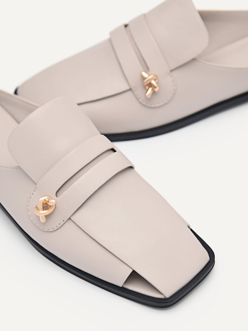 Pedro Carolyn Penny Mules Women Flats Taupe | Q9Q-2109