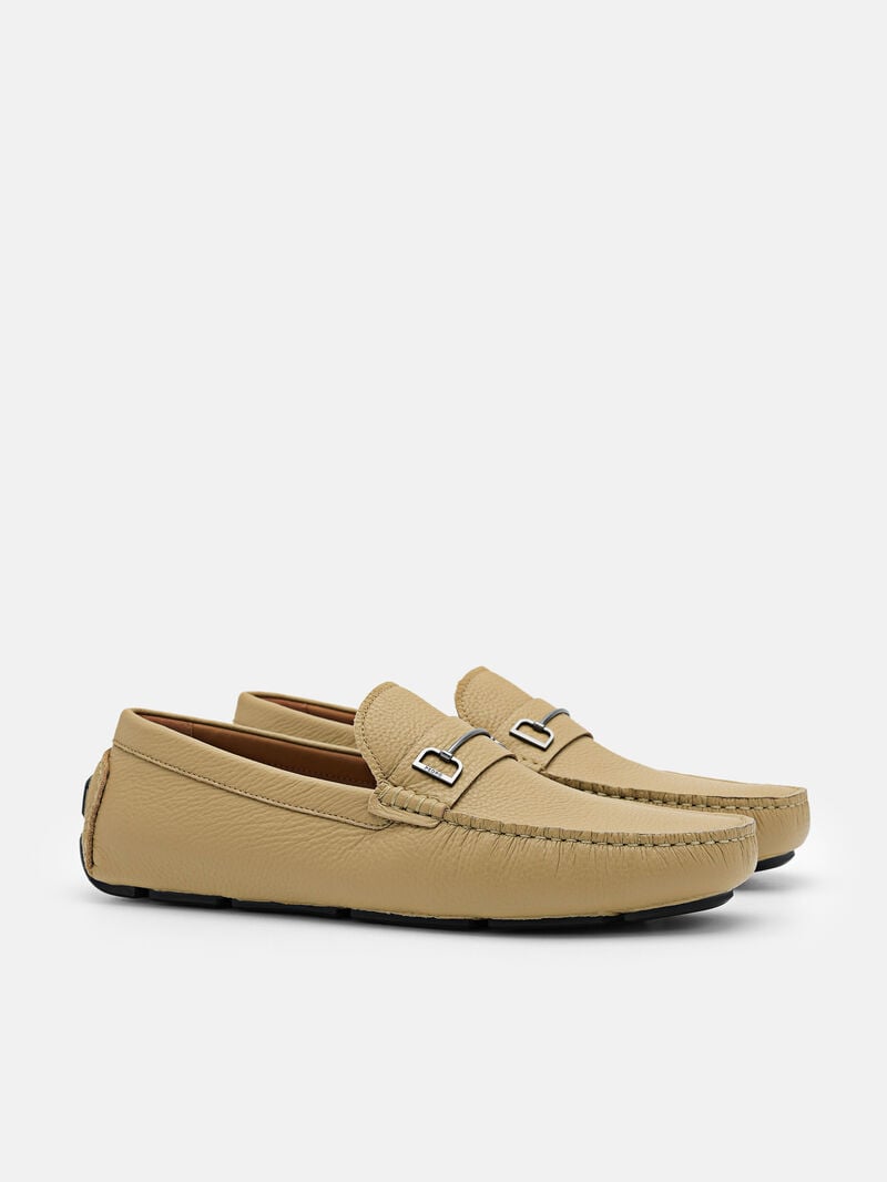 Pedro Casey Leather Men Moccasins Sand | Q9Q-1893