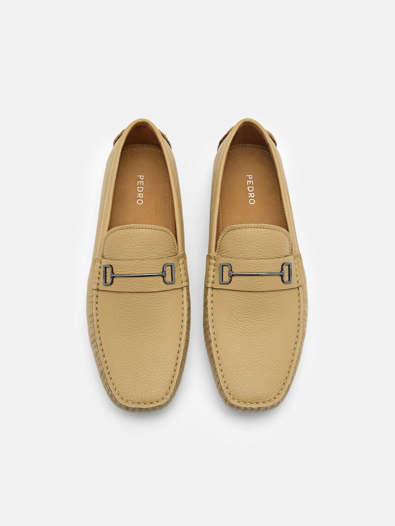 Pedro Casey Leather Men Moccasins Sand | Q9Q-1893