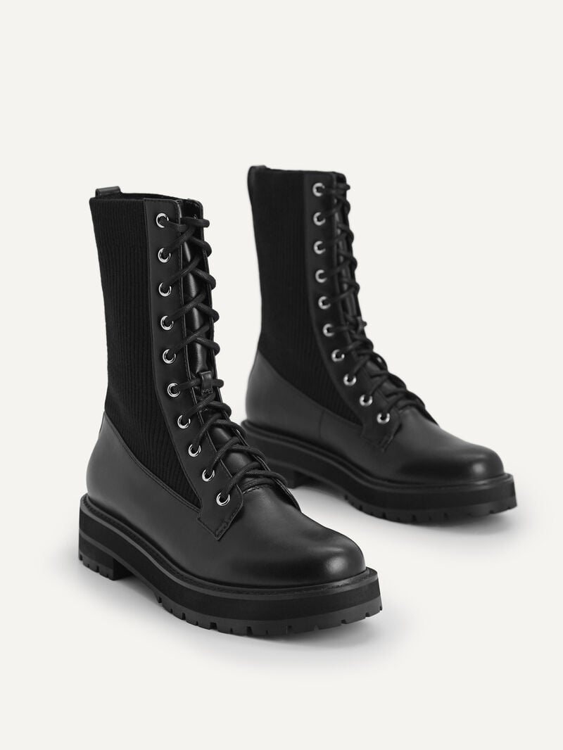 Pedro Chunky Lace-up Boots Women Ankle Boots Black | Q9Q-1371