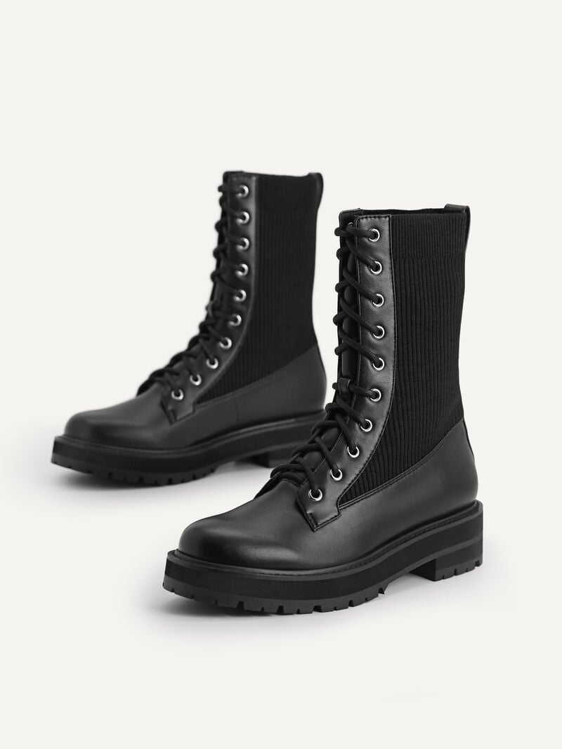 Pedro Chunky Lace-up Boots Women Ankle Boots Black | Q9Q-1371