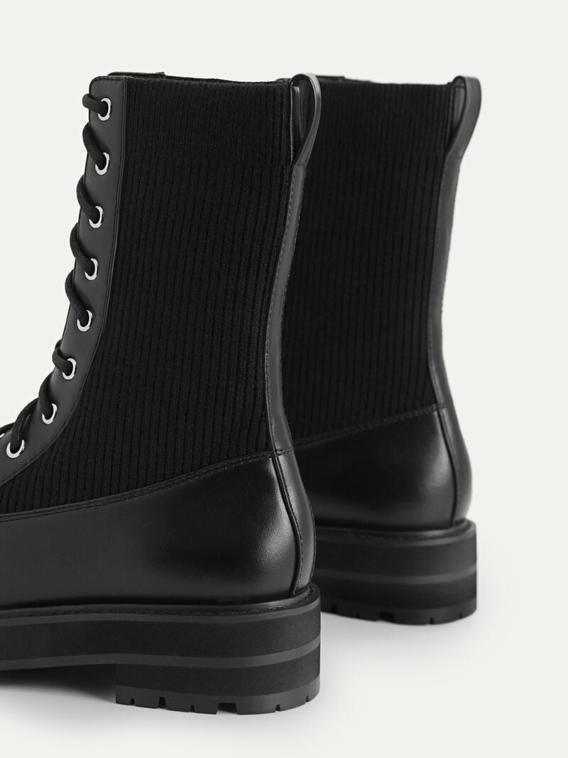 Pedro Chunky Lace-up Boots Women Ankle Boots Black | Q9Q-1371