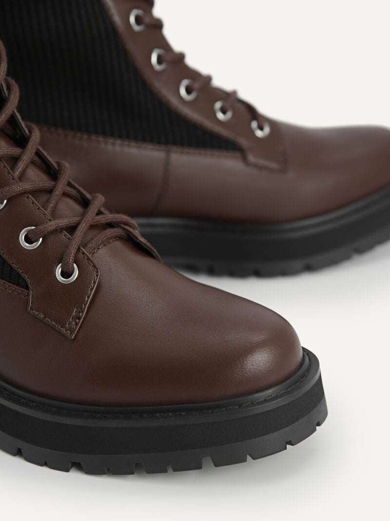 Pedro Chunky Lace-up Boots Women Ankle Boots Dark Brown | Q9Q-1370