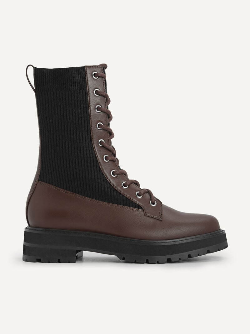 Pedro Chunky Lace-up Boots Women Ankle Boots Dark Brown | Q9Q-1370