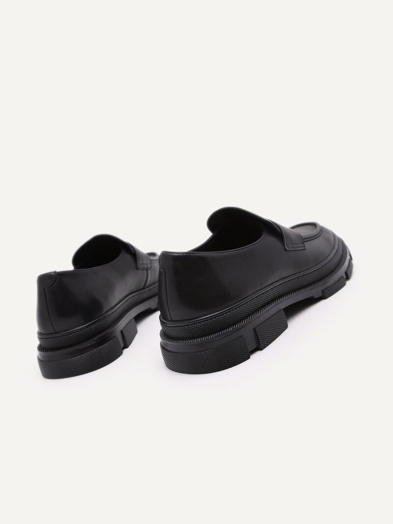 Pedro Chunky Leather Men Loafers Black | Q9Q-1887