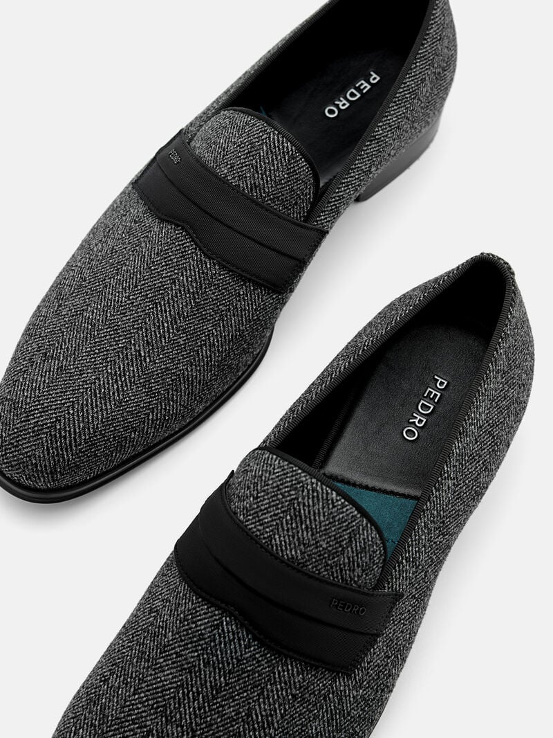 Pedro Clive Fabric Men Loafers Dark Grey | Q9Q-1885