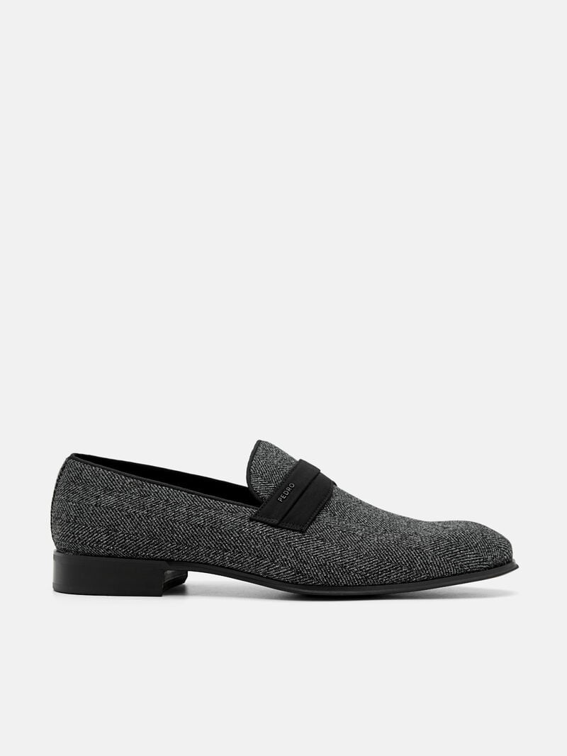 Pedro Clive Fabric Men Loafers Dark Grey | Q9Q-1885