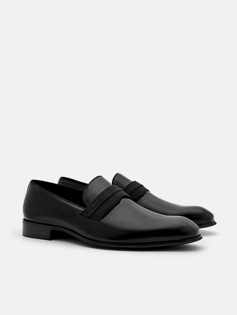 Pedro Clive Leather Men Loafers Black | Q9Q-1883