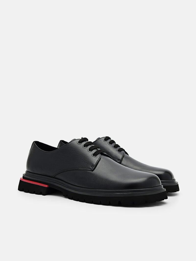 Pedro Cooper Leather Shoes Men Derby Shoes Black2 | Q9Q-1880