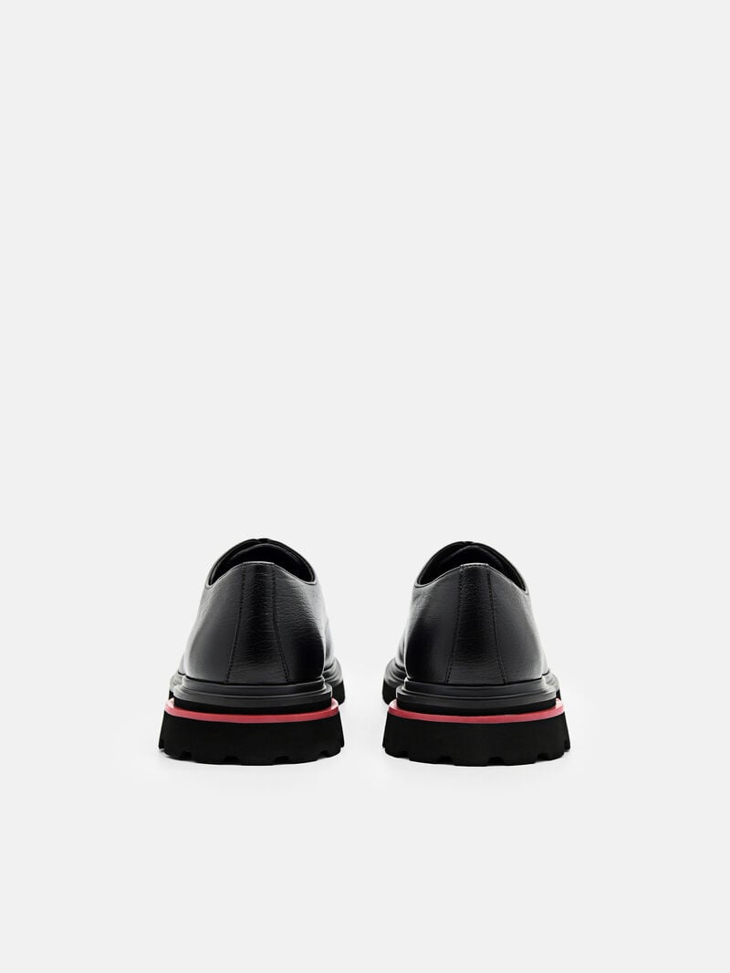 Pedro Cooper Leather Shoes Men Derby Shoes Black2 | Q9Q-1880