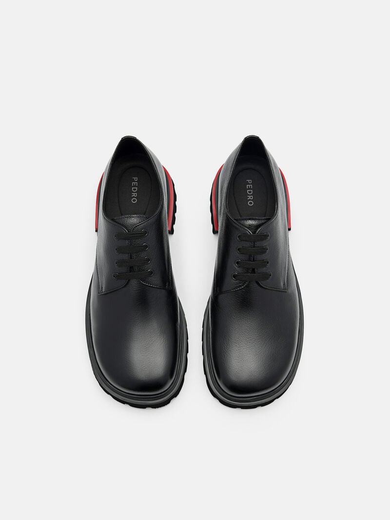 Pedro Cooper Leather Shoes Men Derby Shoes Black2 | Q9Q-1880