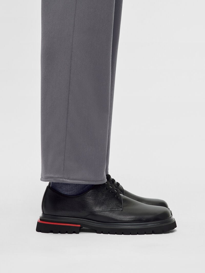 Pedro Cooper Leather Shoes Men Derby Shoes Black2 | Q9Q-1880